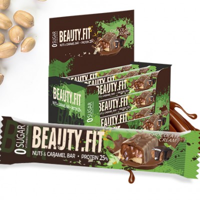 Купить Beauty Fit Nuts & Caramel Bar 60гр с бесплатной доставкой и выдачей в локальных магазинах Пятигорска, Невинномысска, Ставрополя. Выгодная доставка по России!