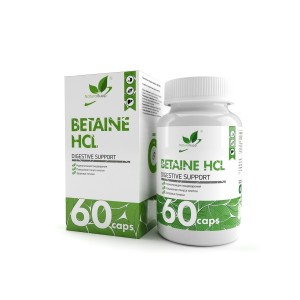 Natural Supp Betaine HCL 500 мг 60 капс (триметилглицин, пробиотик)
