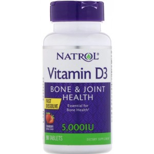 Natrol Vitamin D3 5000 МЕ 90tab клубника