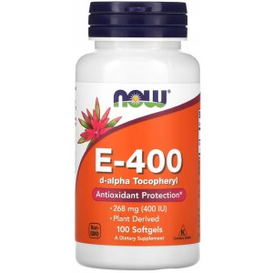 NOW Vitamin E-400 DA 100 софтгель капс (d-aльфа токоферол ацетат)