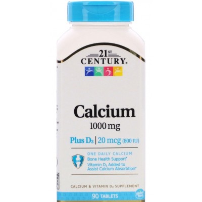 Купить 21st Century Calcium Plus D3 1000mg 90tab с бесплатной доставкой и выдачей в локальных магазинах Пятигорска, Невинномысска, Ставрополя. Выгодная доставка по России!